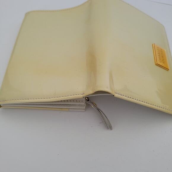 Charles Jourdan Paris Wallet Card Bill Medium Bifold Yellow Champagne Designer - Picture 12 of 16